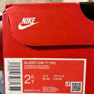 Nike Blazer Low '77 PS in White, Black, and Orange